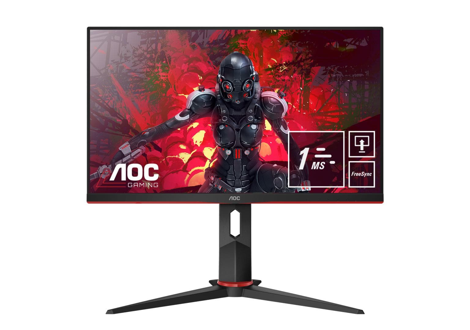 MONITOR AOC 23.8" gaming, IPS, Full HD (1920 x 1080), Wide, 250 cd/mp, 1 ms, HDMI x 2, VGA, DisplayPort, "24G2U5/BK" — miniatură