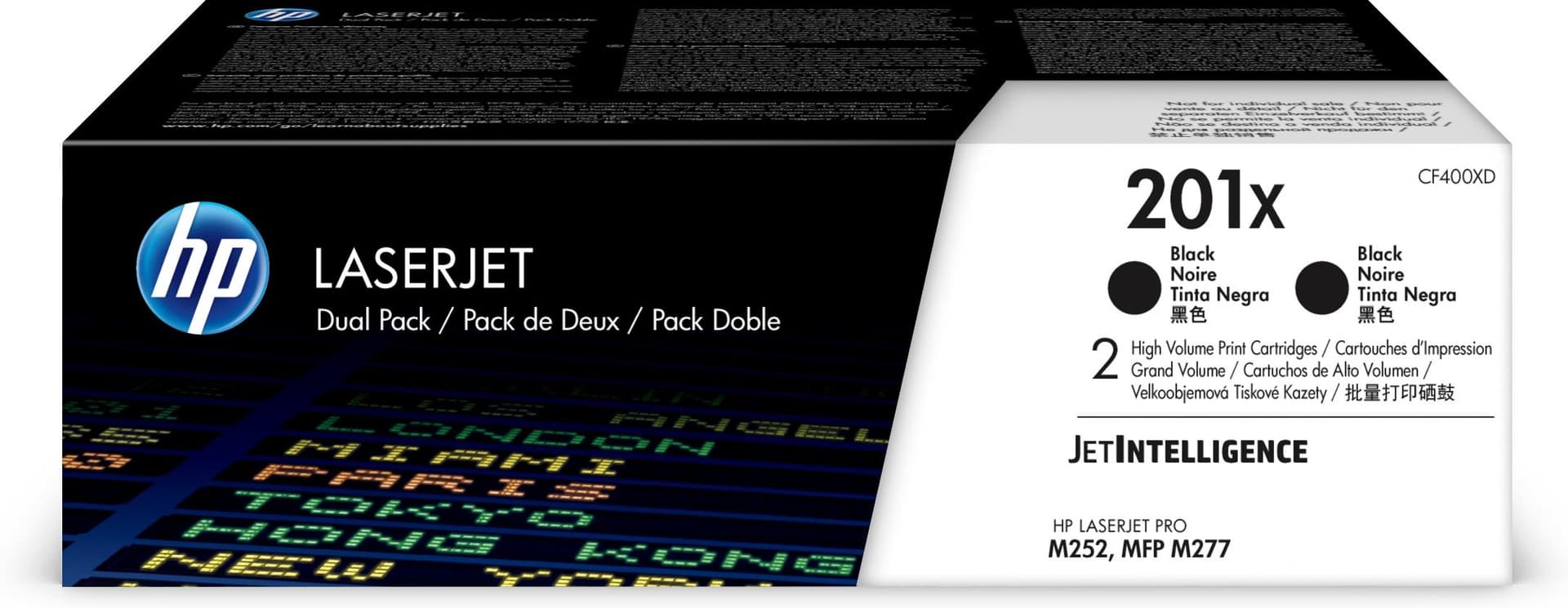 Dual-Pack Original HP Black, nr.201X, pentru Color LaserJet Pro M252|M274|M277, 8k, "CF400XD"