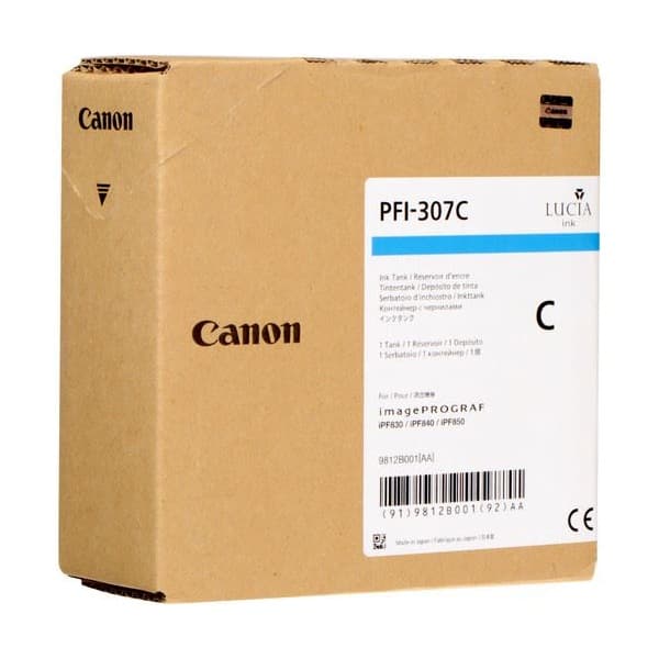 Cartus Cerneala Original Canon Cyan, PFI-307C, pentru IPF 830|840|850, 330ml,NOPP, "CF9812B001AA"
