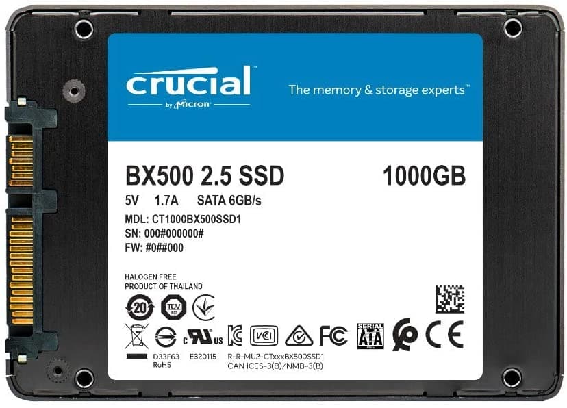 SSD CRUCIAL, BX500, 1 TB, 2.5 inch, S-ATA 3, 3D Nand, R/W: 540/500 MB/s, "CT1000BX500SSD1" — miniatură