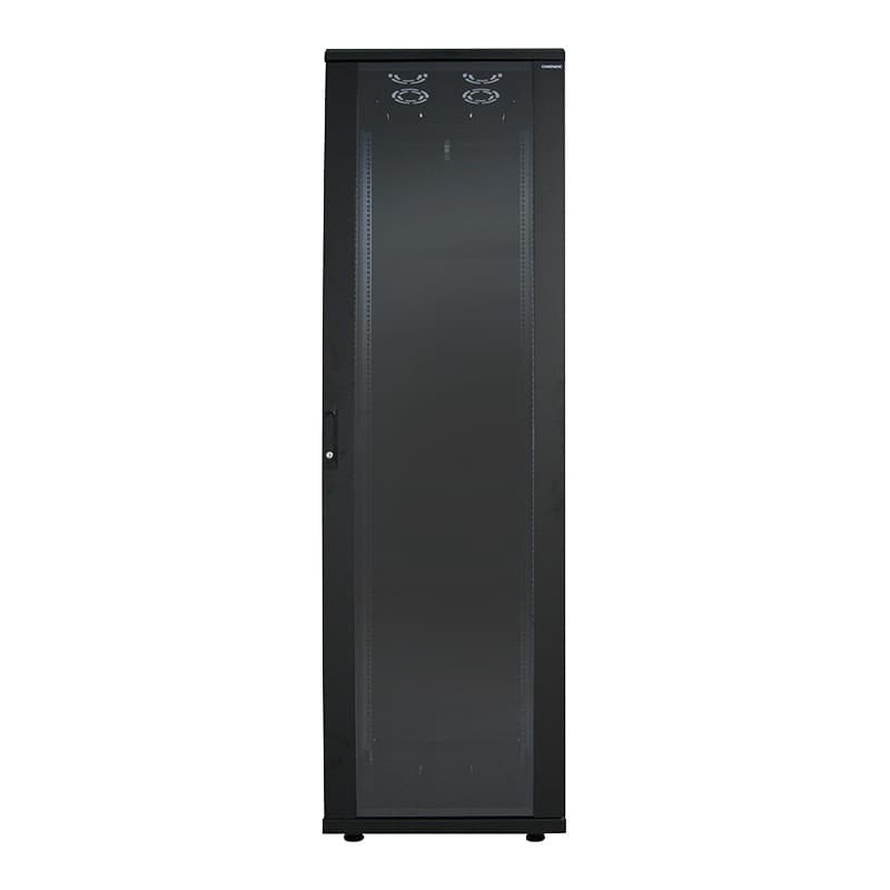 CABINET 19" LOGILINK 22U 600x800mm, Dulap, Asamblat, Black, usa sticla cu blocare, otel 1.5mm, sarcina maxima 1500Kg, "D22S68B" — miniatură
