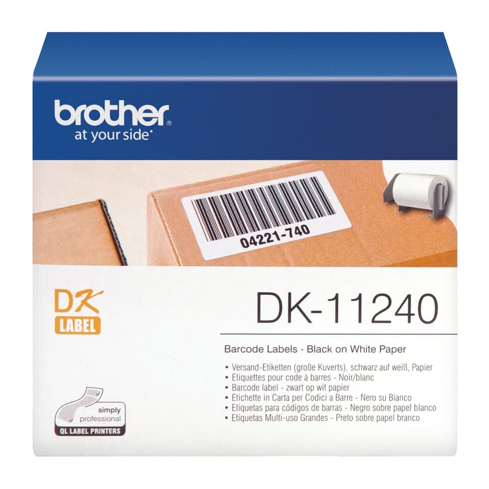 Banda Continua Hartie  Original Brother Black on White, DK11240, pentru P-TOUCH QL-1100|QL-1110N|QL-1050|QL-1060N|QL-570, 500, incl.TV 0 RON, "DK11240"