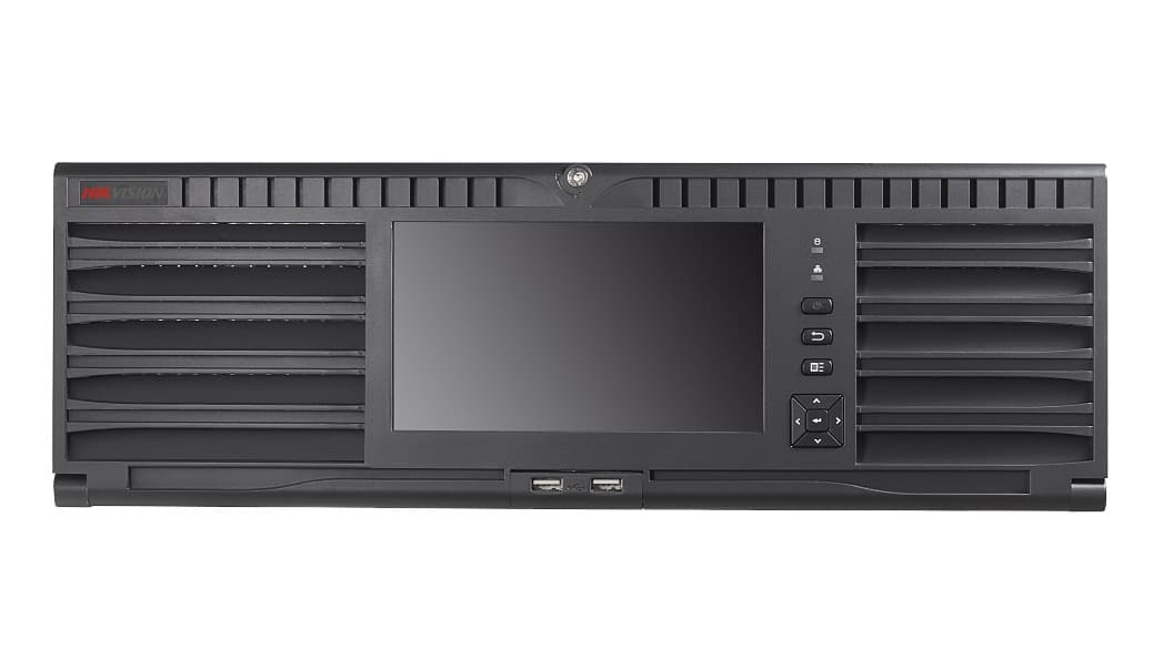NVR HIKVISION, 128 canale, Rackabil, capacitate max 8 TB de fiecare HDD, porturi HDMI | VGA | RCA | Retea RJ45 | USB 2.0 | USB 3.0 | Alarm In | IP video input, "DS-96128NI-I16"