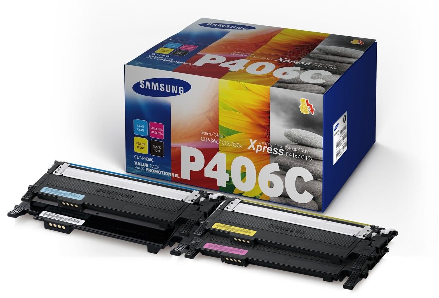 Combo-Pack Original Samsung CMYK, P406C, pentru CLP-360|365|SL-C410|CLX-3300|3305|C460, 1.5K, "SU375A"