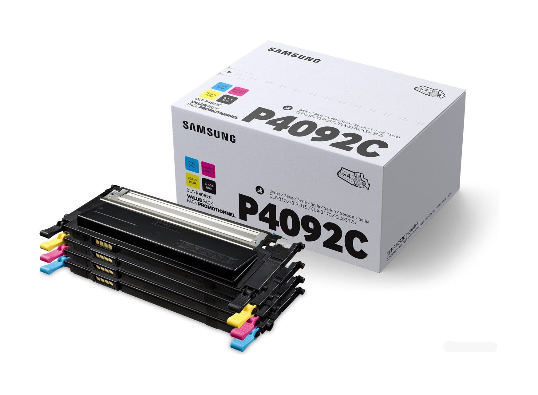 Combo-Pack Original Samsung CMYK, P4092C, pentru CLP-310|CLP-310N|CLP-315|CLP-315W|CLX-3170FN|CLX-3175|CLX-3175FN|CLX-3175FW|CLX-3175N, 4x1.5K, "SU392A"