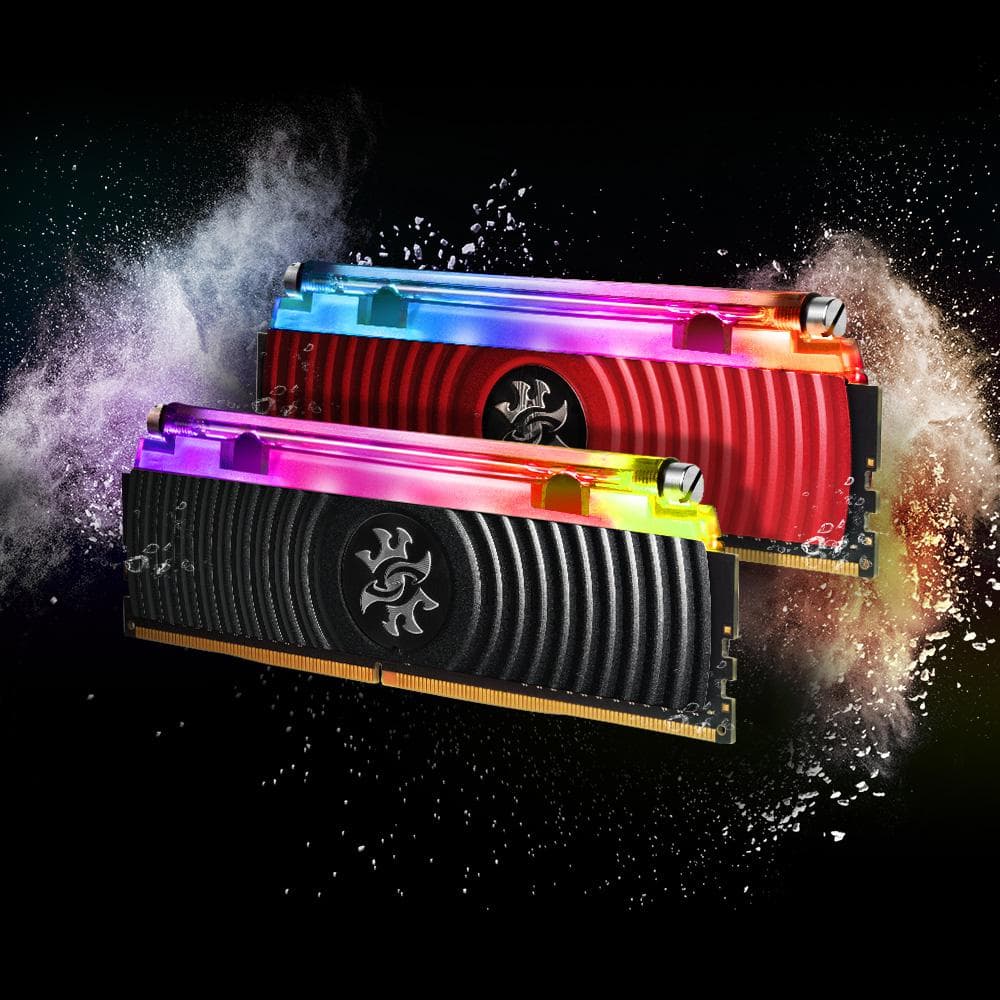 Memorie DDR Adata - gaming DDR4 16 GB, frecventa 3000 MHz, 8 GB x 2 module, radiator, iluminare RGB, "AX4U300038G16A-DB8"