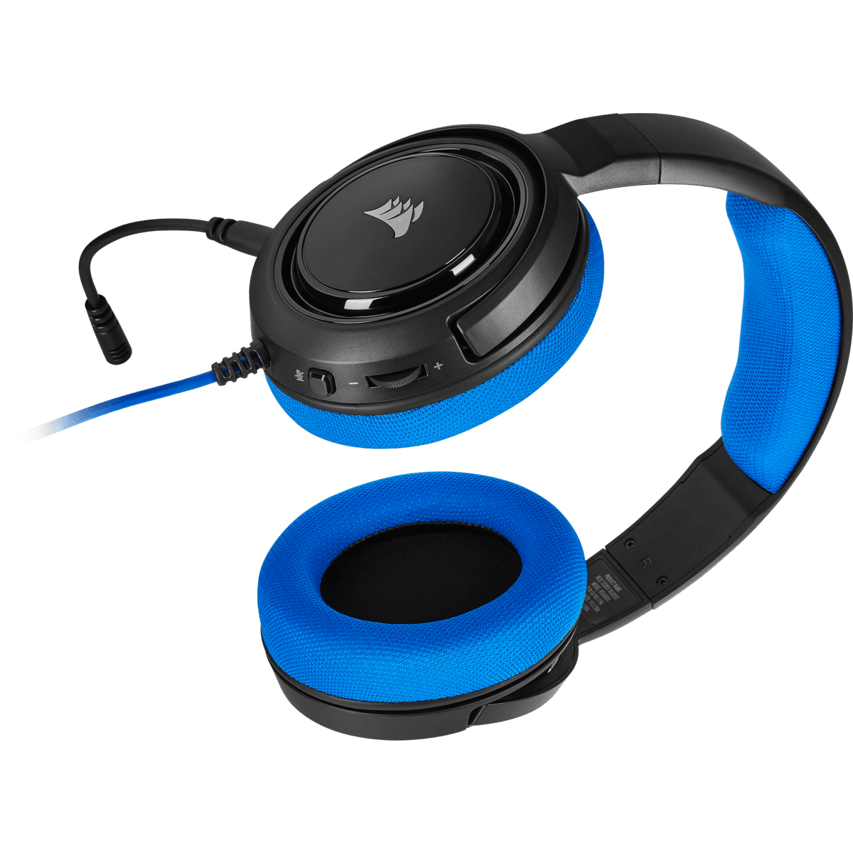 CASTI Corsair, "HS35", cu fir, gaming, utilizare multimedia, smartphone, microfon pe brat, conectare prin Jack 3.5 mm, negru / albastru, "CA-9011196-EU" — miniatură