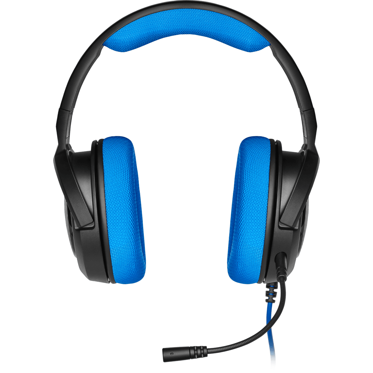 CASTI Corsair, "HS35", cu fir, gaming, utilizare multimedia, smartphone, microfon pe brat, conectare prin Jack 3.5 mm, negru / albastru, "CA-9011196-EU" — miniatură