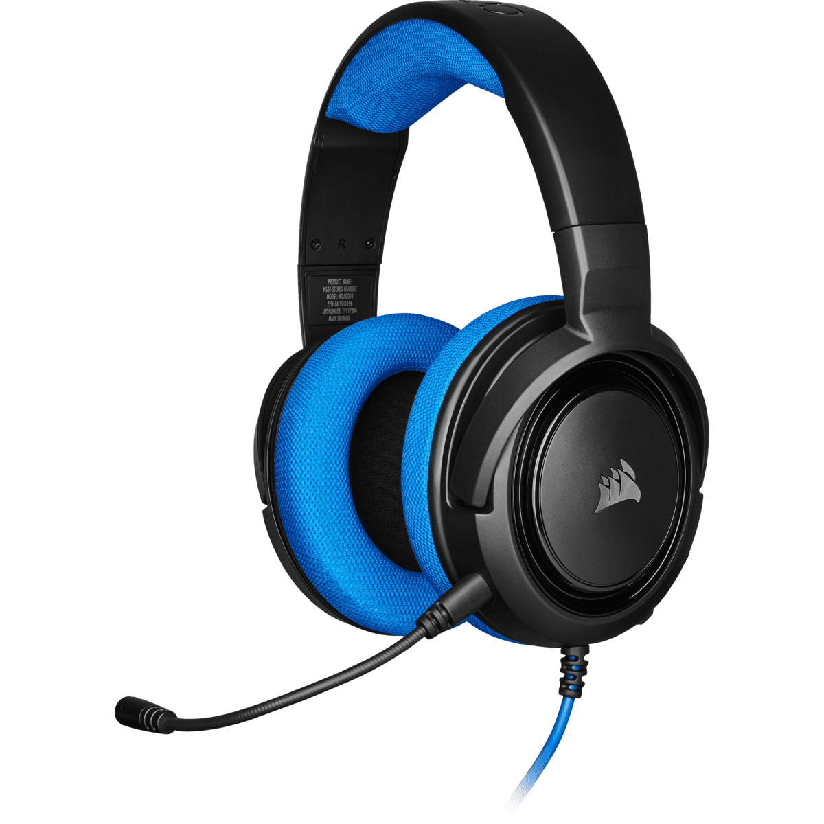 CASTI Corsair, "HS35", cu fir, gaming, utilizare multimedia, smartphone, microfon pe brat, conectare prin Jack 3.5 mm, negru / albastru, "CA-9011196-EU"