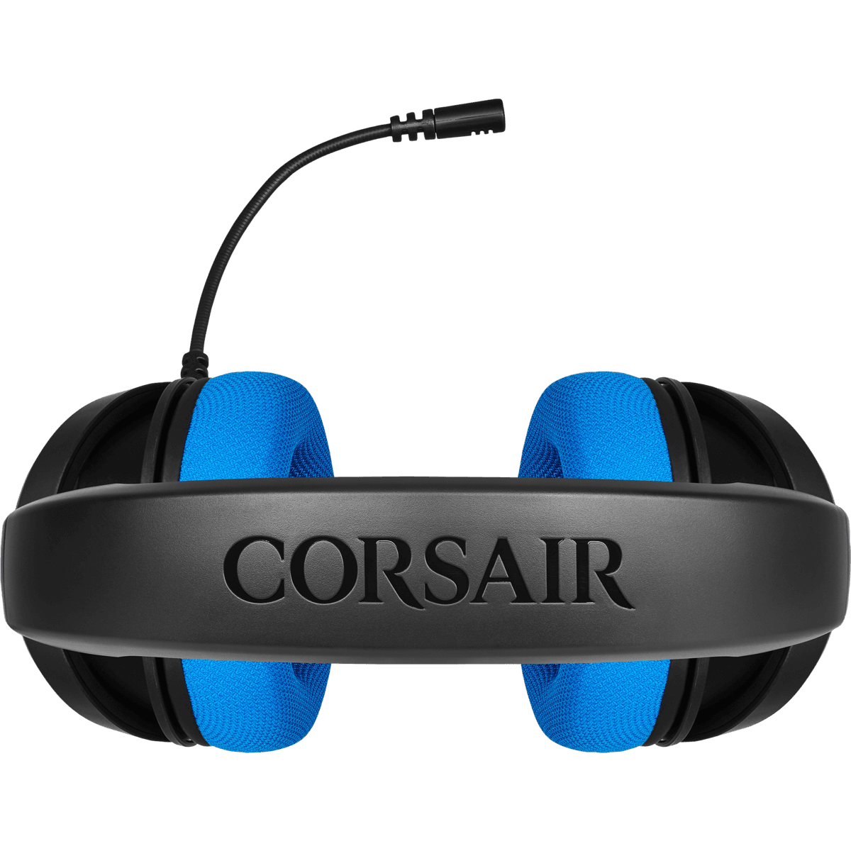 CASTI Corsair, "HS35", cu fir, gaming, utilizare multimedia, smartphone, microfon pe brat, conectare prin Jack 3.5 mm, negru / albastru, "CA-9011196-EU" — miniatură