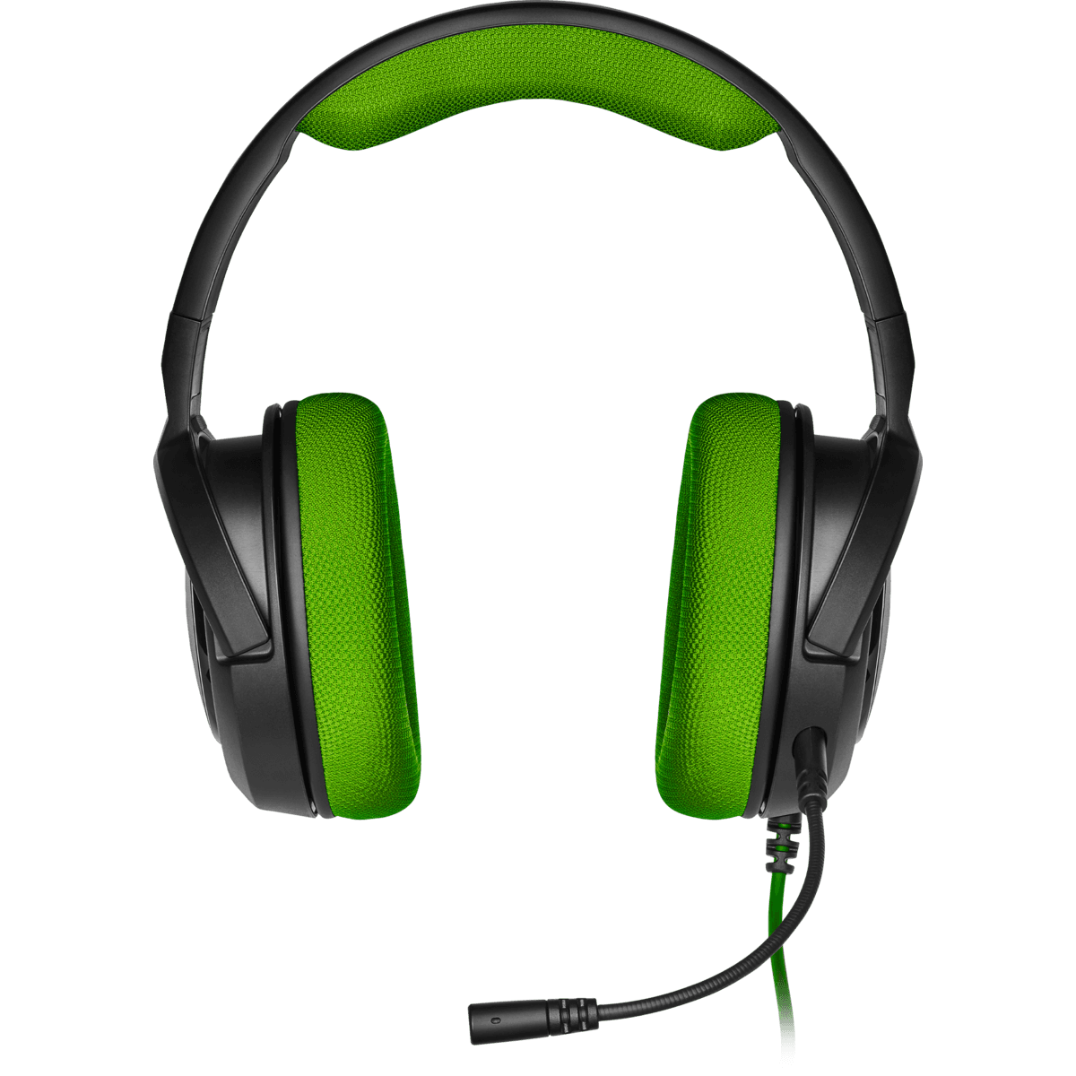CASTI Corsair, "HS35", cu fir, gaming, utilizare multimedia, smartphone, microfon pe brat, conectare prin Jack 3.5 mm, negru / verde, "CA-9011197-EU" — miniatură