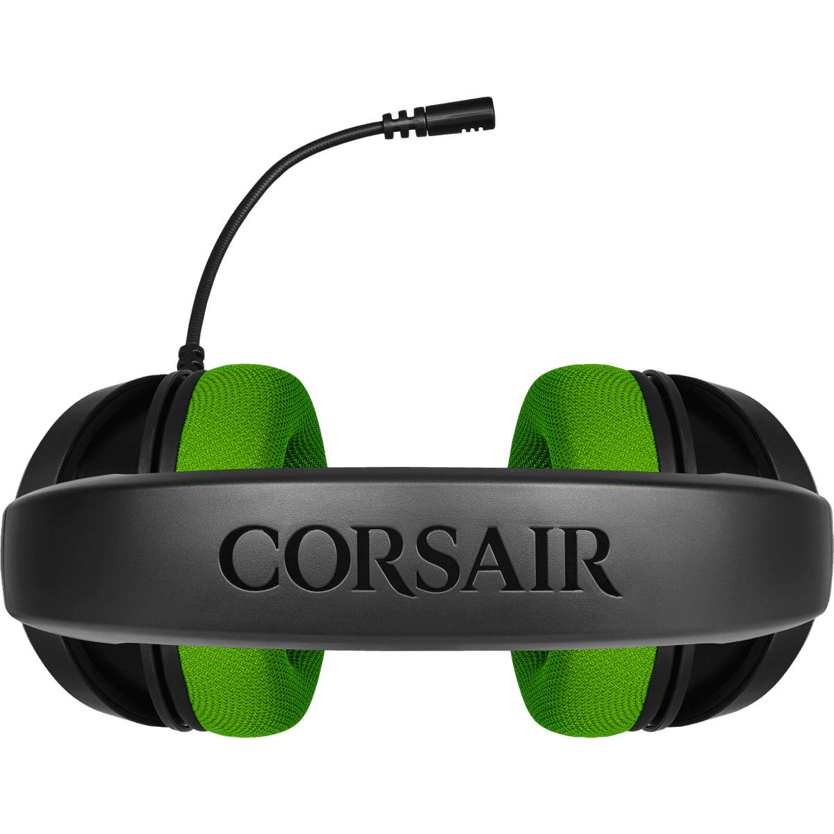 CASTI Corsair, "HS35", cu fir, gaming, utilizare multimedia, smartphone, microfon pe brat, conectare prin Jack 3.5 mm, negru / verde, "CA-9011197-EU" — miniatură