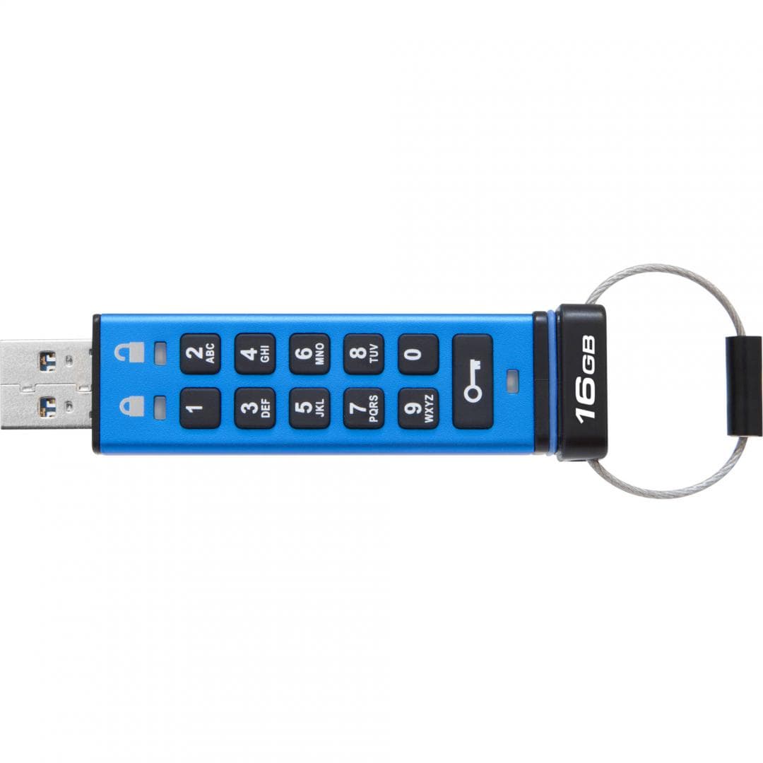 MEMORIE USB 3.1 KINGSTON 16 GB, cu capac | cu cifru, carcasa plastic, albastru, "DT2000/16GB"