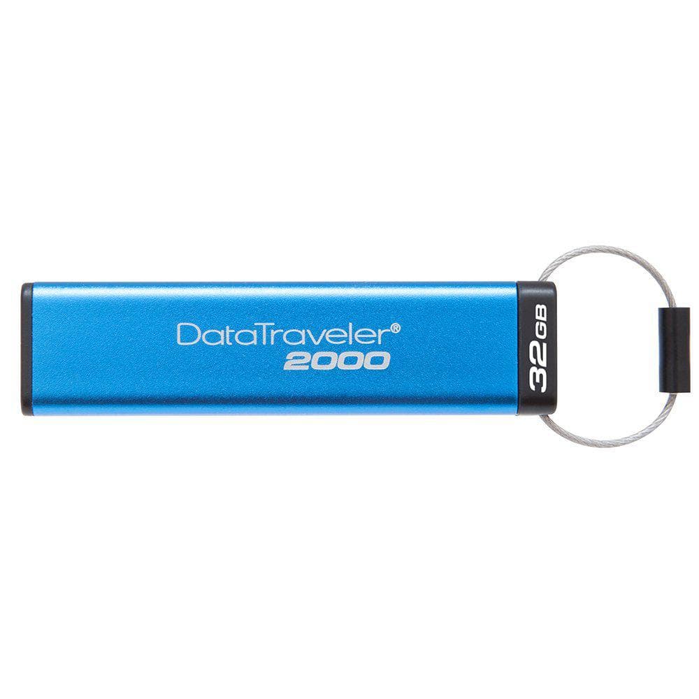 MEMORIE USB 3.1 KINGSTON 32 GB, cu capac | cu cifru, carcasa plastic, albastru, "DT2000/32GB"