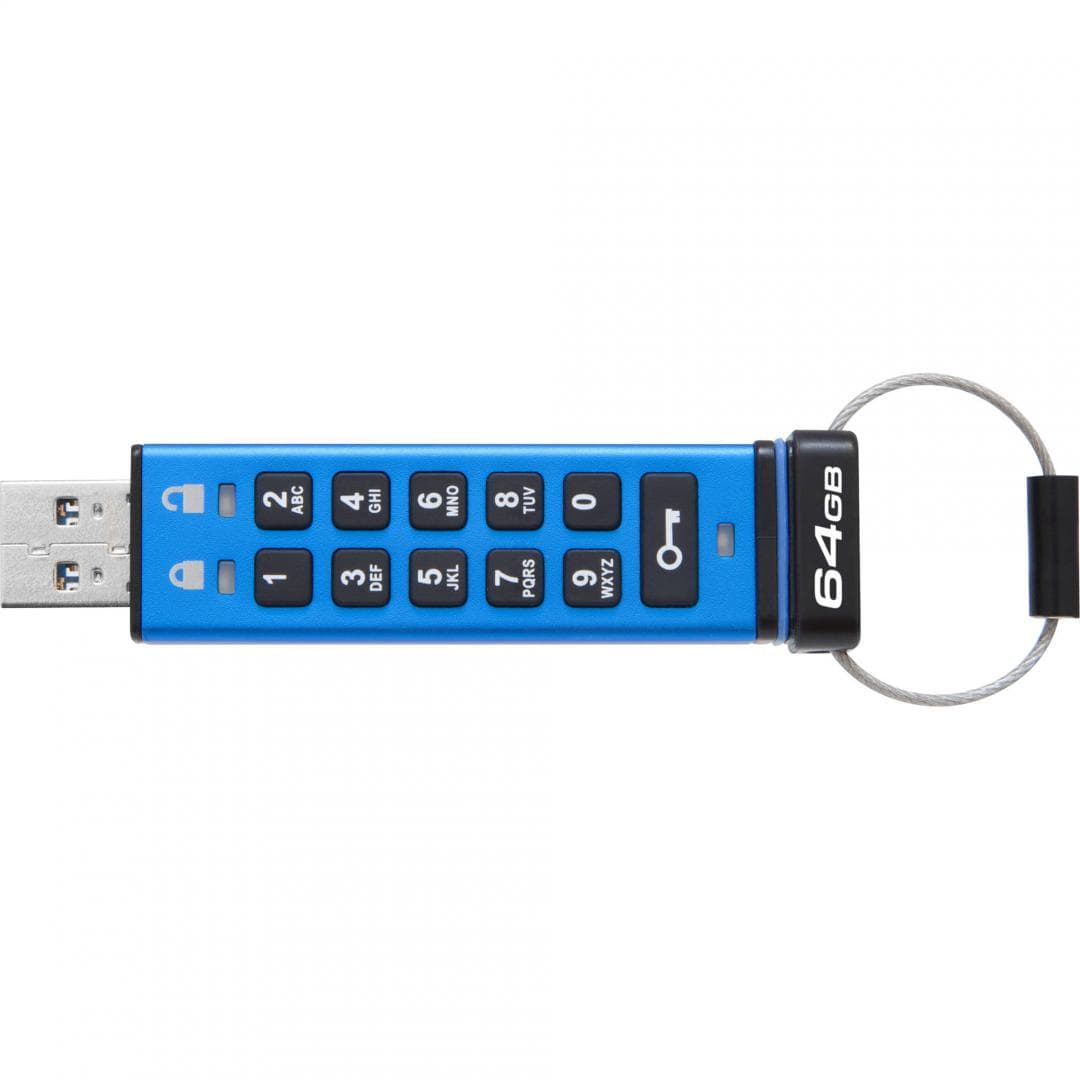 MEMORIE USB 3.1 KINGSTON 64 GB, cu capac | cu cifru, carcasa plastic, albastru, "DT2000/64GB"