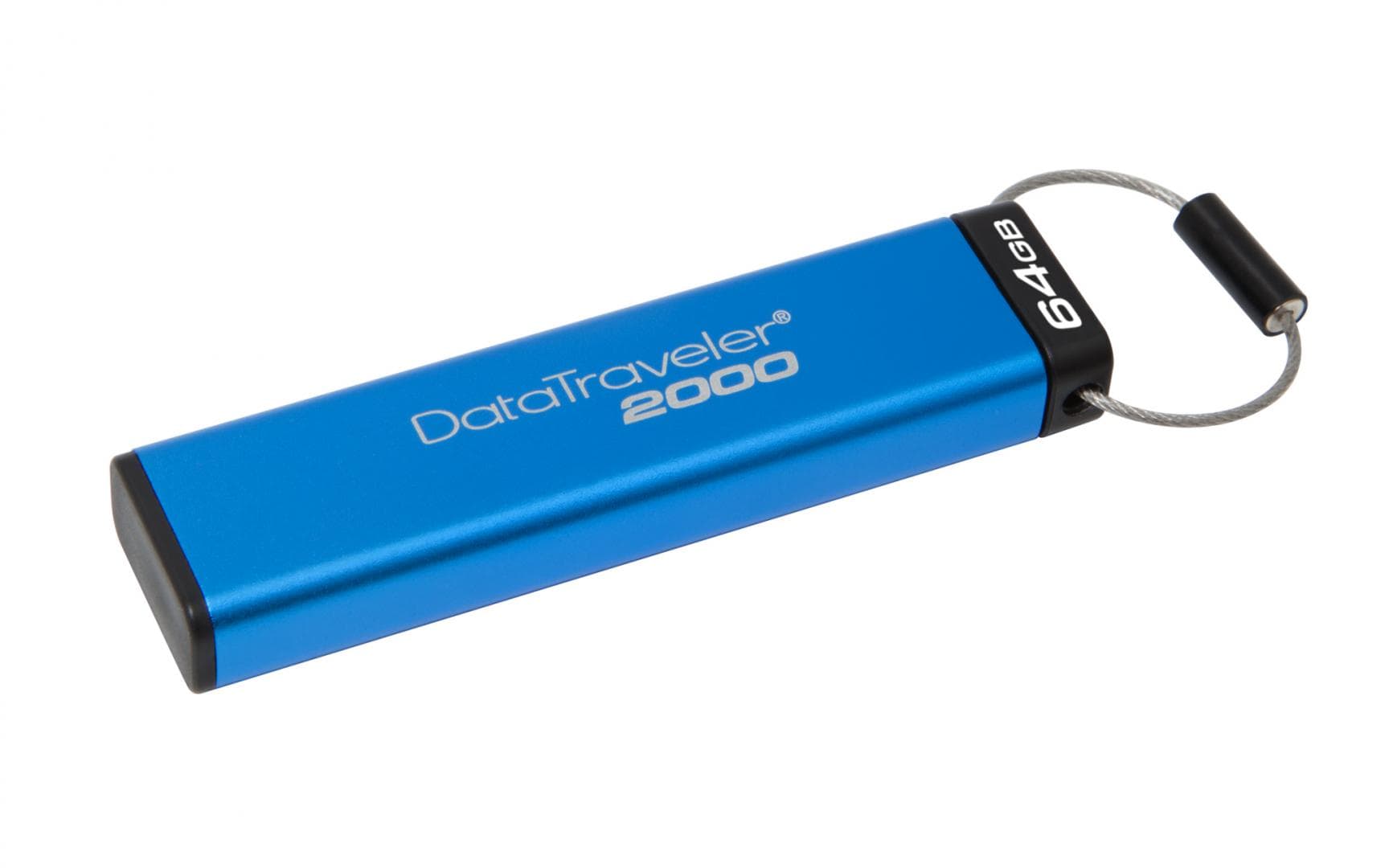 MEMORIE USB 3.1 KINGSTON 64 GB, cu capac | cu cifru, carcasa plastic, albastru, "DT2000/64GB" — miniatură