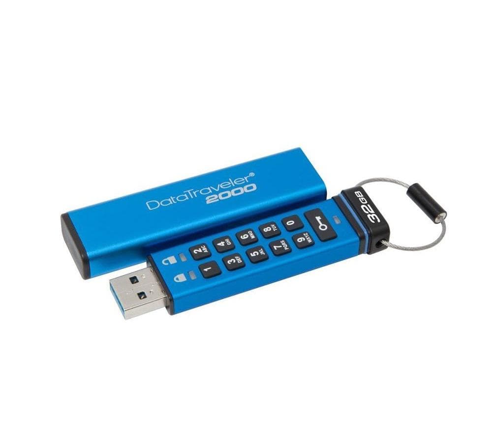 MEMORIE USB 3.1 KINGSTON 8 GB, cu capac | cu cifru, carcasa plastic, albastru, "DT2000/8GB"