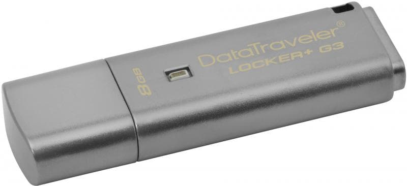 MEMORIE USB 3.0 KINGSTON 8 GB, cu capac, carcasa metalic, argintiu, "DTLPG3/8GB"
