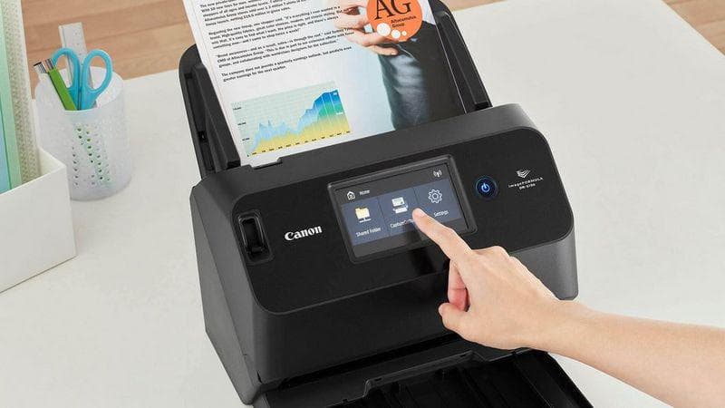 SCANNER CANON DR-S150, dimensiune A4, tip sheetfed, viteza scanare 45 ppm mono si color, rezolutie optica 600x600dpi, senzor CIS, alimentator 60 coli, USB 3.0, "4044C003AA" — miniatură