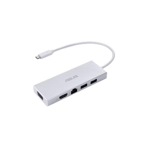 DOCKING Station Asus compatibil universal, conectare PC USB Type C, USB 3.0 x 2, RJ-45, alb, "90XB067N-BDS000"