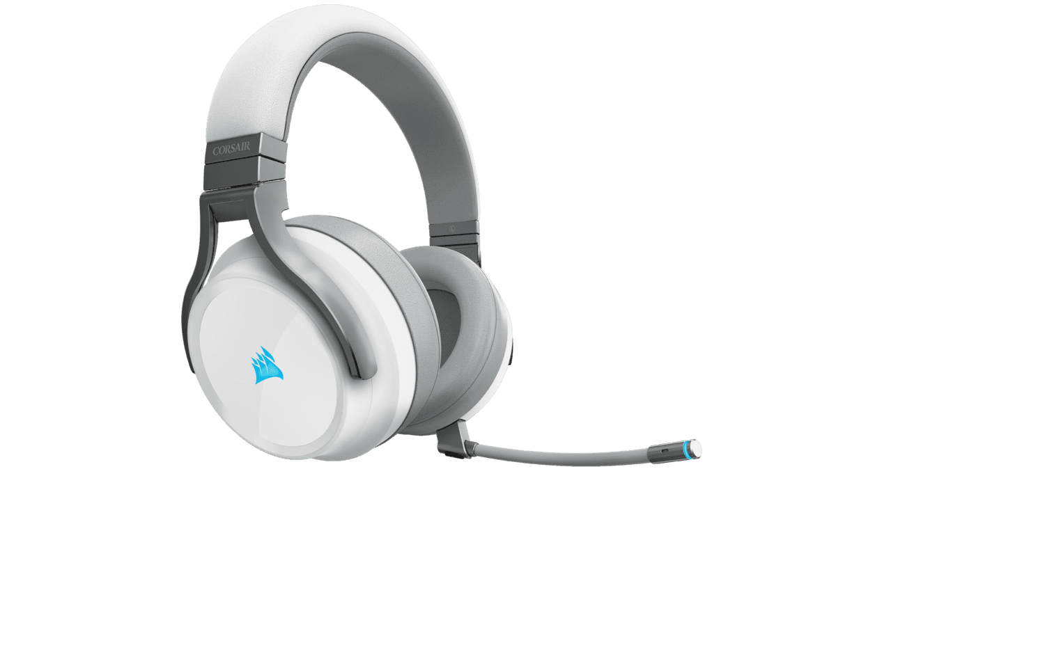 CASTI Corsair, "Virtuoso", wireless,cu fir,gaming,utilizare multimedia,smartphone, mic pe brat,detasabil,conectare prin 2.4 GHz (WiFi),Jack 3.5 mm,USB 2.0,alb "CA-9011186-EU" — miniatură
