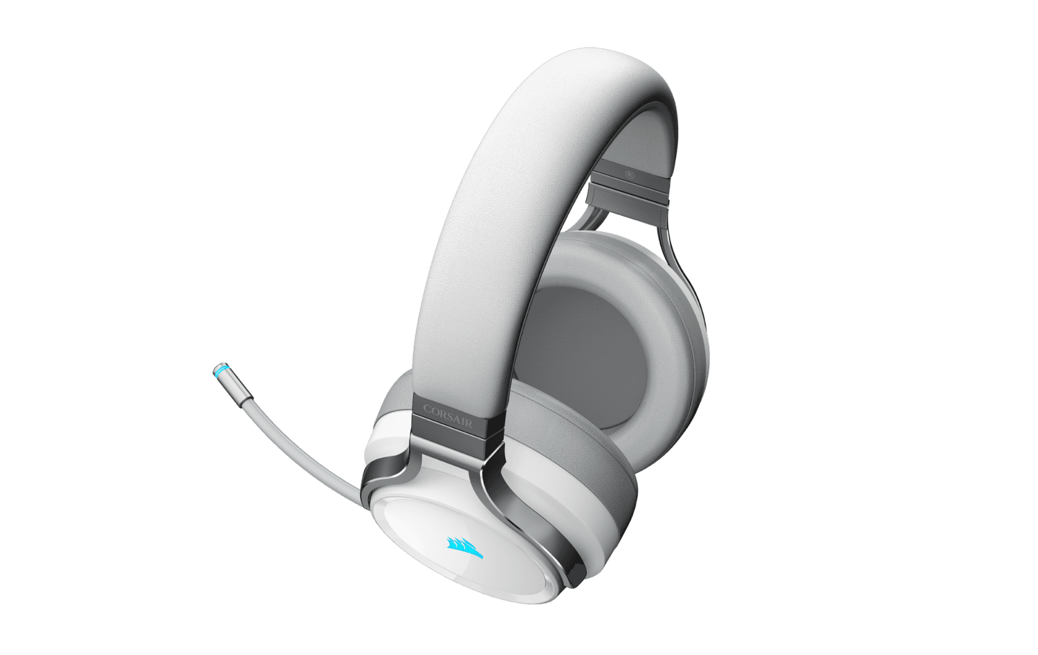 CASTI Corsair, "Virtuoso", wireless,cu fir,gaming,utilizare multimedia,smartphone, mic pe brat,detasabil,conectare prin 2.4 GHz (WiFi),Jack 3.5 mm,USB 2.0,alb "CA-9011186-EU" — miniatură