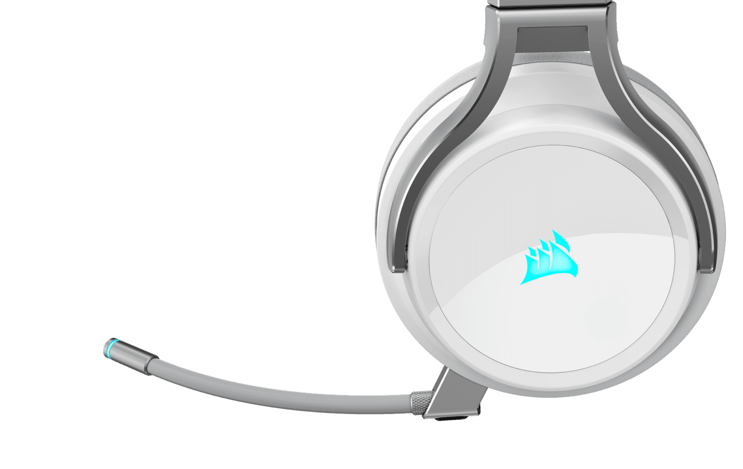 CASTI Corsair, "Virtuoso", wireless,cu fir,gaming,utilizare multimedia,smartphone, mic pe brat,detasabil,conectare prin 2.4 GHz (WiFi),Jack 3.5 mm,USB 2.0,alb "CA-9011186-EU" — miniatură