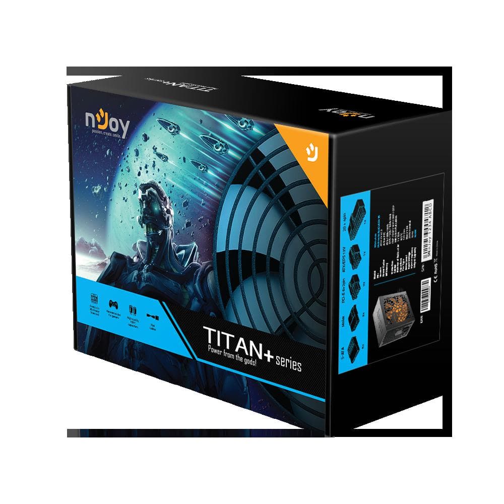 SURSA NJOY TITAN+, 700 W, ATX 12V V2.3, fan 120 mm x 1, 80 PLUS Bronze - compatibila, "PSAT5070A20CUCO01B" — miniatură