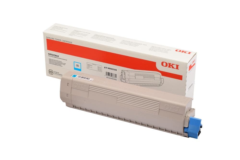Toner Original OKI Cyan, 46443103, pentru C833|C843, 1K,"46443103"