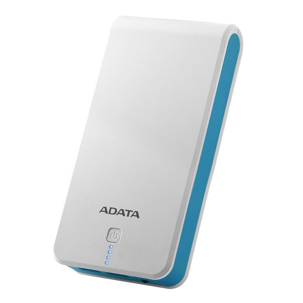 POWER BANK ADATA 20.100 mAh, USB 2.0 x 2, incarcare prin micro-USB, 5 V, 2.1 A, alb-albastru, "AP20100-5V-CWHBL"
