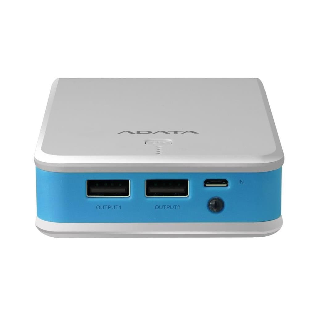 POWER BANK ADATA 20.100 mAh, USB 2.0 x 2, incarcare prin micro-USB, 5 V, 2.1 A, alb-albastru, "AP20100-5V-CWHBL" — miniatură