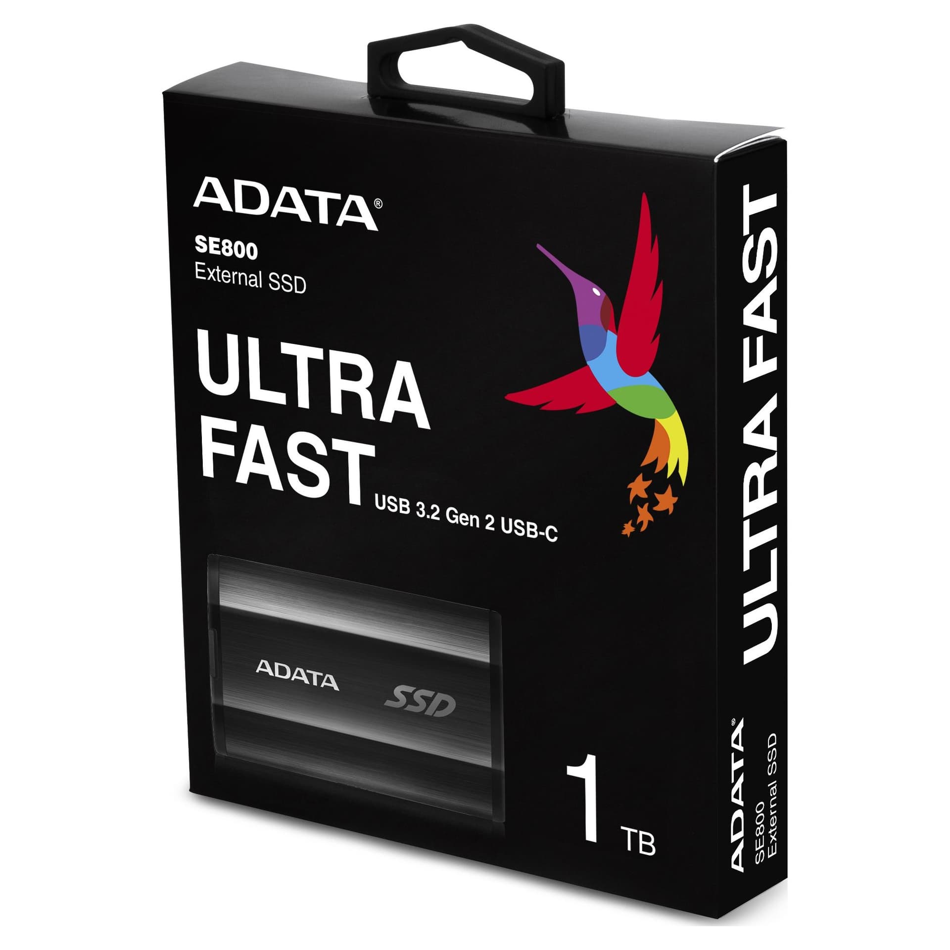 SSD extern ADATA SE800, 1 TB, 2.5 inch, USB 3.2, R/W: 1000 MB/s, "ASE800-1TU32G2-CBK" — miniatură