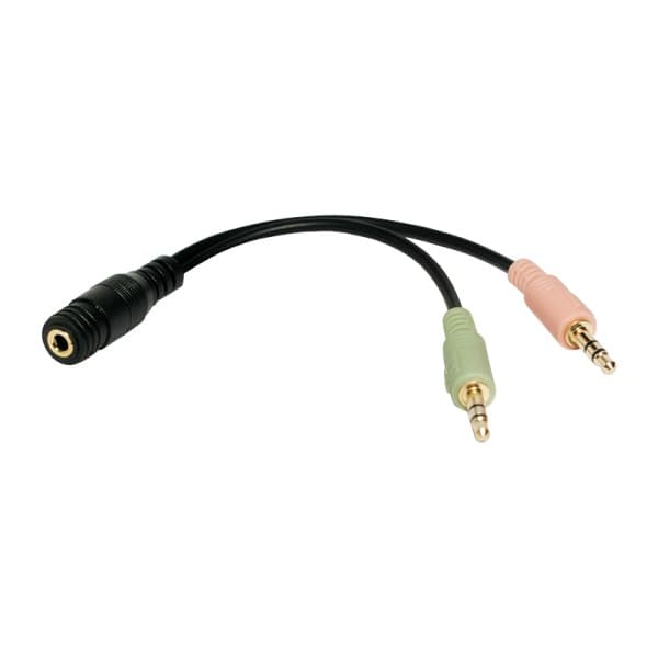 ADAPTOR audio LOGILINK 3.5mm stereo 4p. (m) la 2 x 3.5 stereo (t), Logilink "CA0020" — miniatură