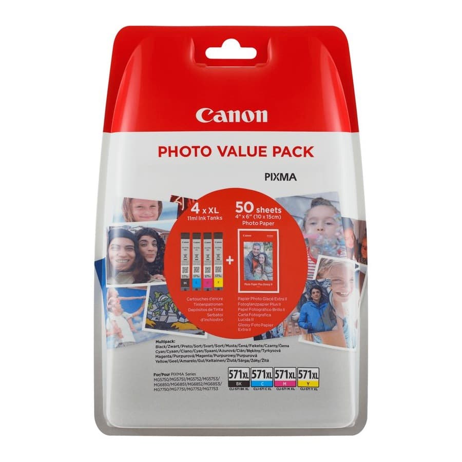 Combo-pack Original Canon CMYK, CLI-571XL, pentru Pixma MG5750|MG5751|MG6850|MG6851|MG7750|MG7751|MG7752|TS5050|TS5051|TS5053|TS5055|TS6050|TS8050|TS9050, 7ml, "BS0332C005AA"