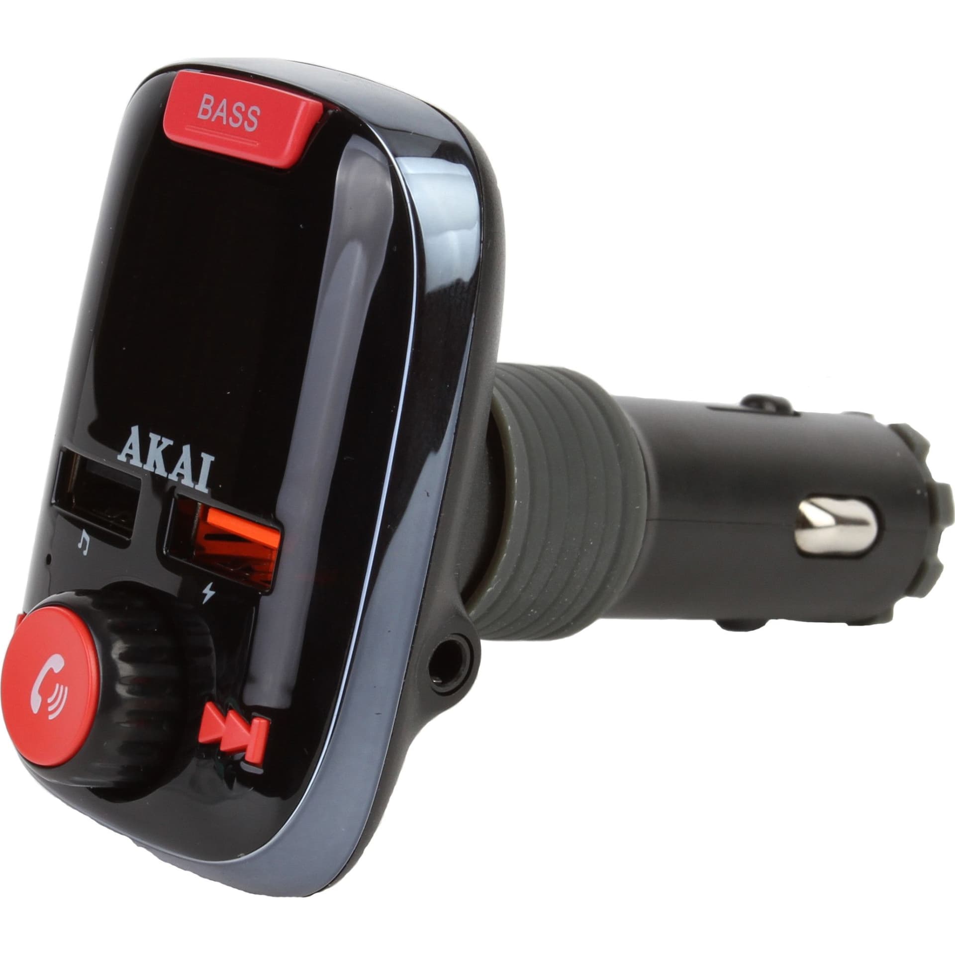 MODULATOR FM AKAI, Bluetooth 5.0, quick charge QC3.0, format MP3 | WMA, USB x 2, SD, montare la priza auto, "FMT-74BT"