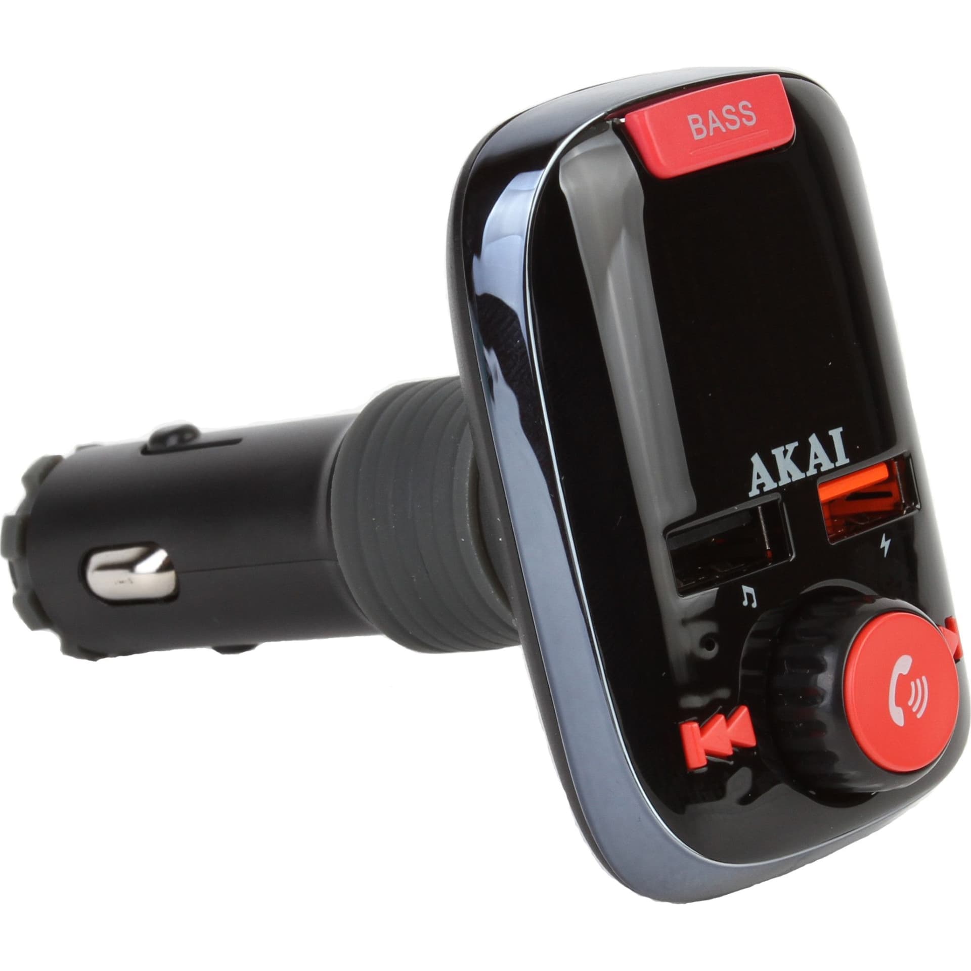 MODULATOR FM AKAI, Bluetooth 5.0, quick charge QC3.0, format MP3 | WMA, USB x 2, SD, montare la priza auto, "FMT-74BT" — miniatură