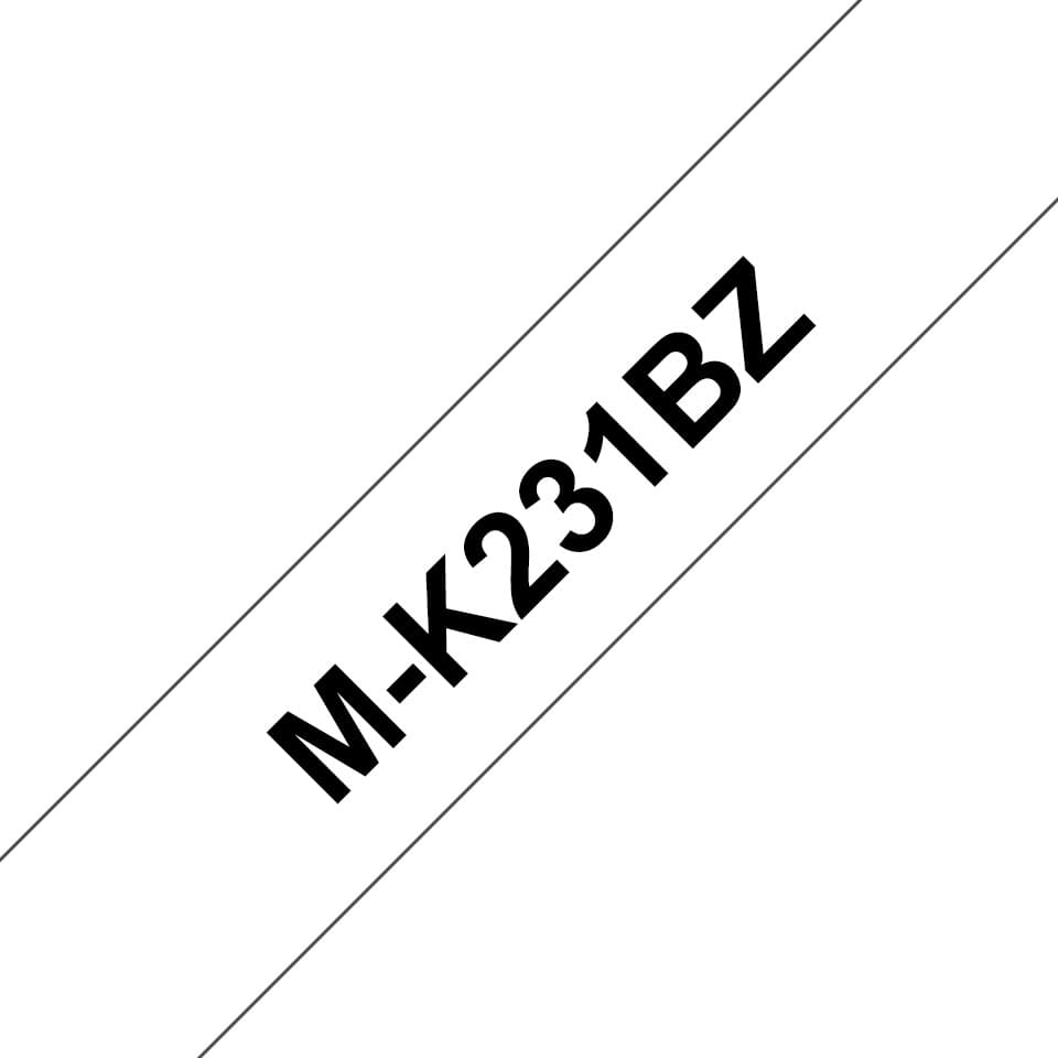 Banda Laminata Original Brother Black on White, MK231BZ, pentru H105WB|P-Touch 110|55|60|65|75|85|90, 12mm x 8m, incl.TV 0 RON, "MK231BZ"