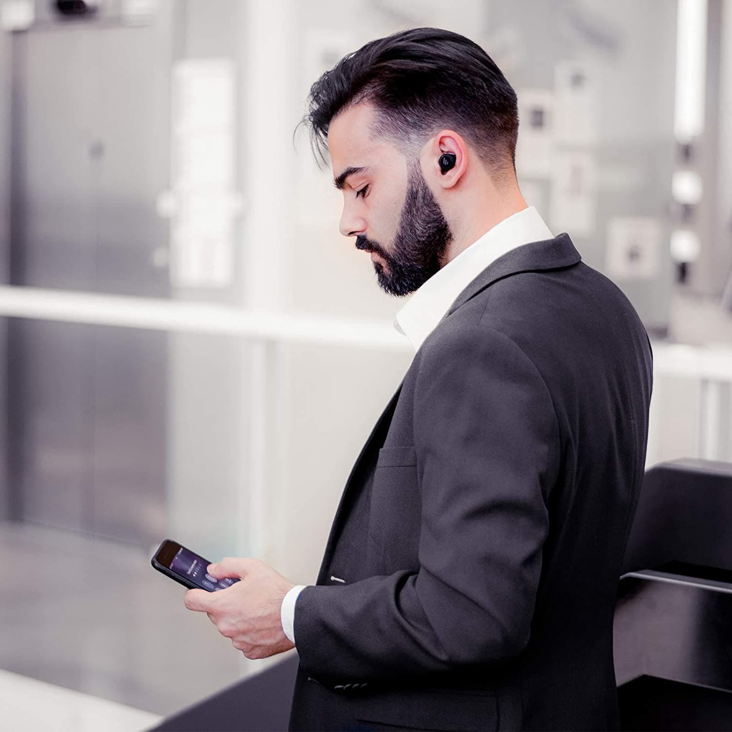 CASTI Edifier, wireless, intraauriculare - butoni, pt smartphone, microfon pe casca, conectare prin Bluetooth 5.0, negru, "TWS6-BK" — miniatură