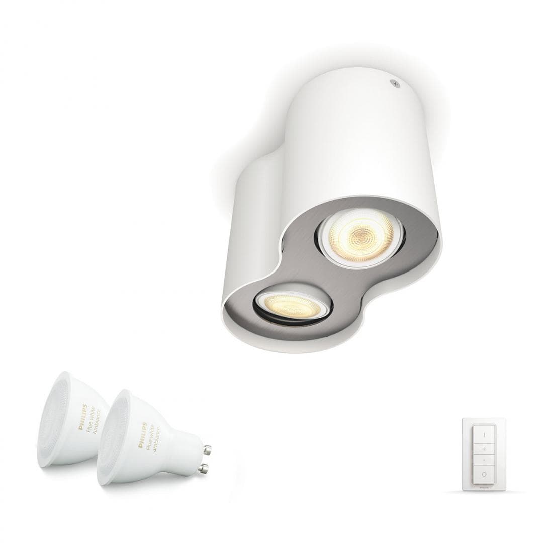 APLICA smart PHILIPS, LED, soclu GU10, putere 5.5 W x 2, tip lumina alb rece alb calda, 350 lumeni, alimentare 220 - 230 V, "000008718696159286" — miniatură