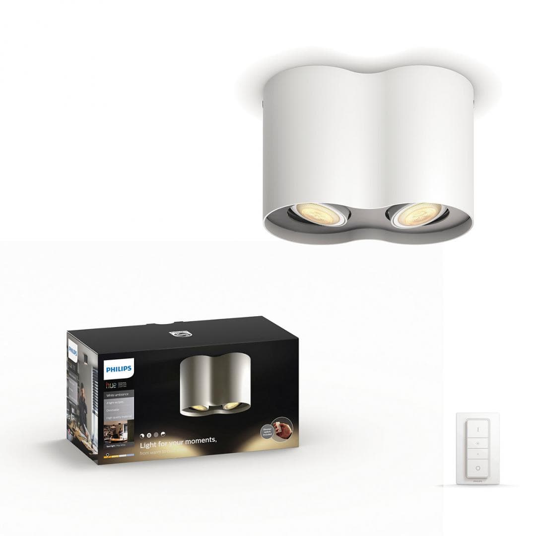 APLICA smart PHILIPS, LED, soclu GU10, putere 5.5 W x 2, tip lumina alb rece alb calda, 350 lumeni, alimentare 220 - 230 V, "000008718696159286"