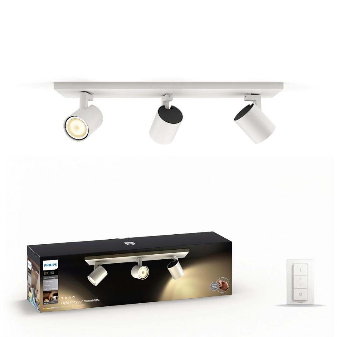 APLICA smart PHILIPS, LED, soclu GU10, putere 5.5 W x 3, tip lumina alb rece alb calda, 350 lumeni, alimentare 220 - 230 V, "000008718696159354"