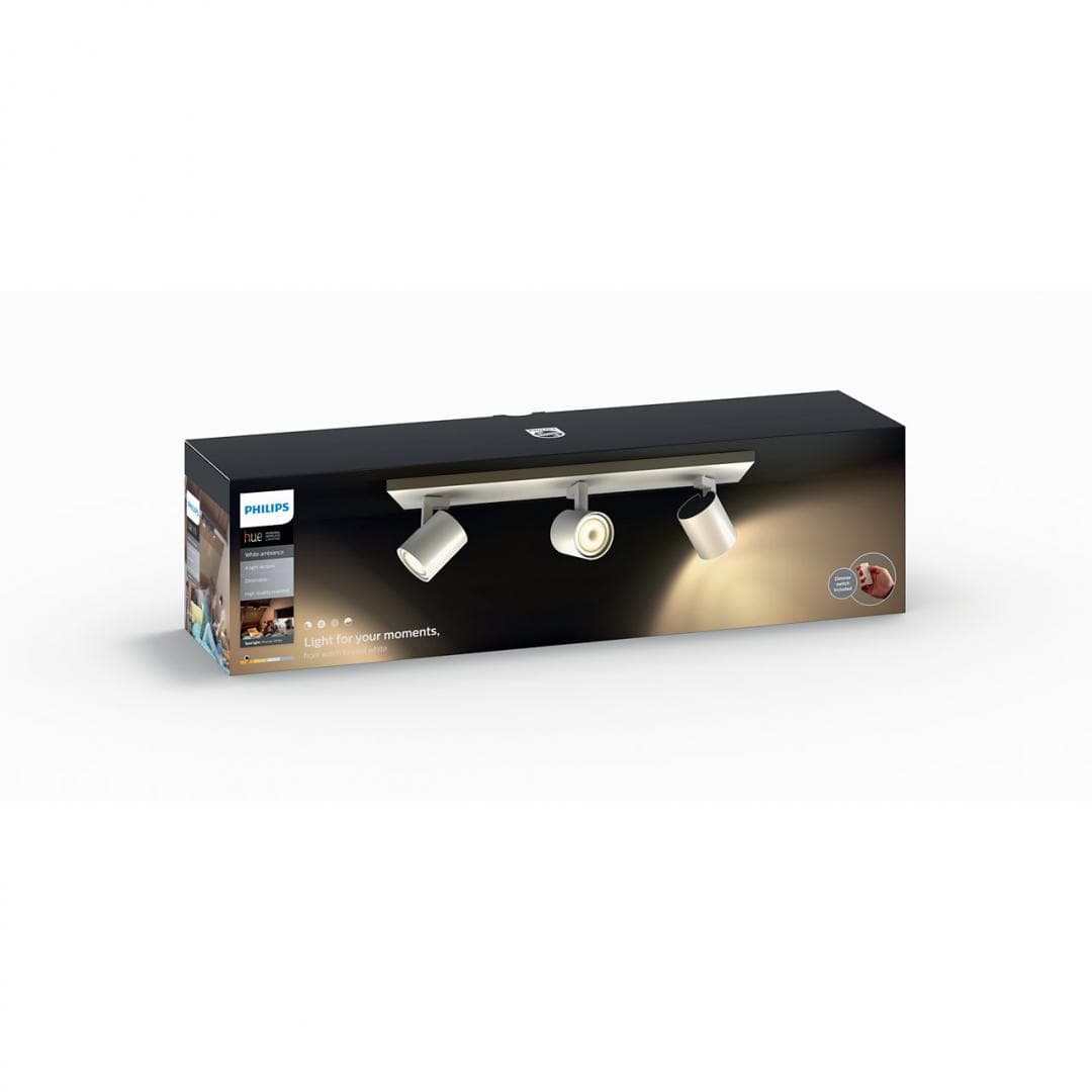 APLICA smart PHILIPS, LED, soclu GU10, putere 5.5 W x 3, tip lumina alb rece alb calda, 350 lumeni, alimentare 220 - 230 V, "000008718696159354" — miniatură