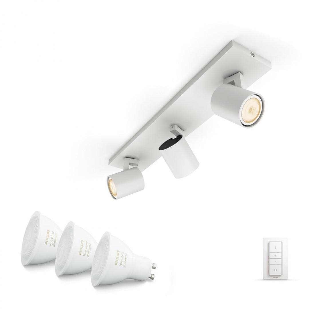 APLICA smart PHILIPS, LED, soclu GU10, putere 5.5 W x 3, tip lumina alb rece alb calda, 350 lumeni, alimentare 220 - 230 V, "000008718696159354" — miniatură