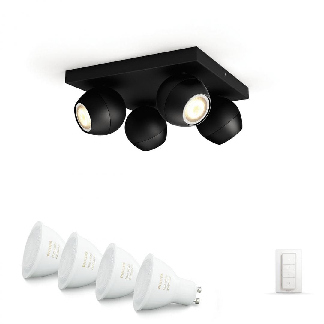 APLICA smart PHILIPS, LED, soclu GU10, putere 5.5 W x 4, tip lumina alb rece alb calda, 350 lumeni, alimentare 220 - 230 V, "000008718696164174" — miniatură
