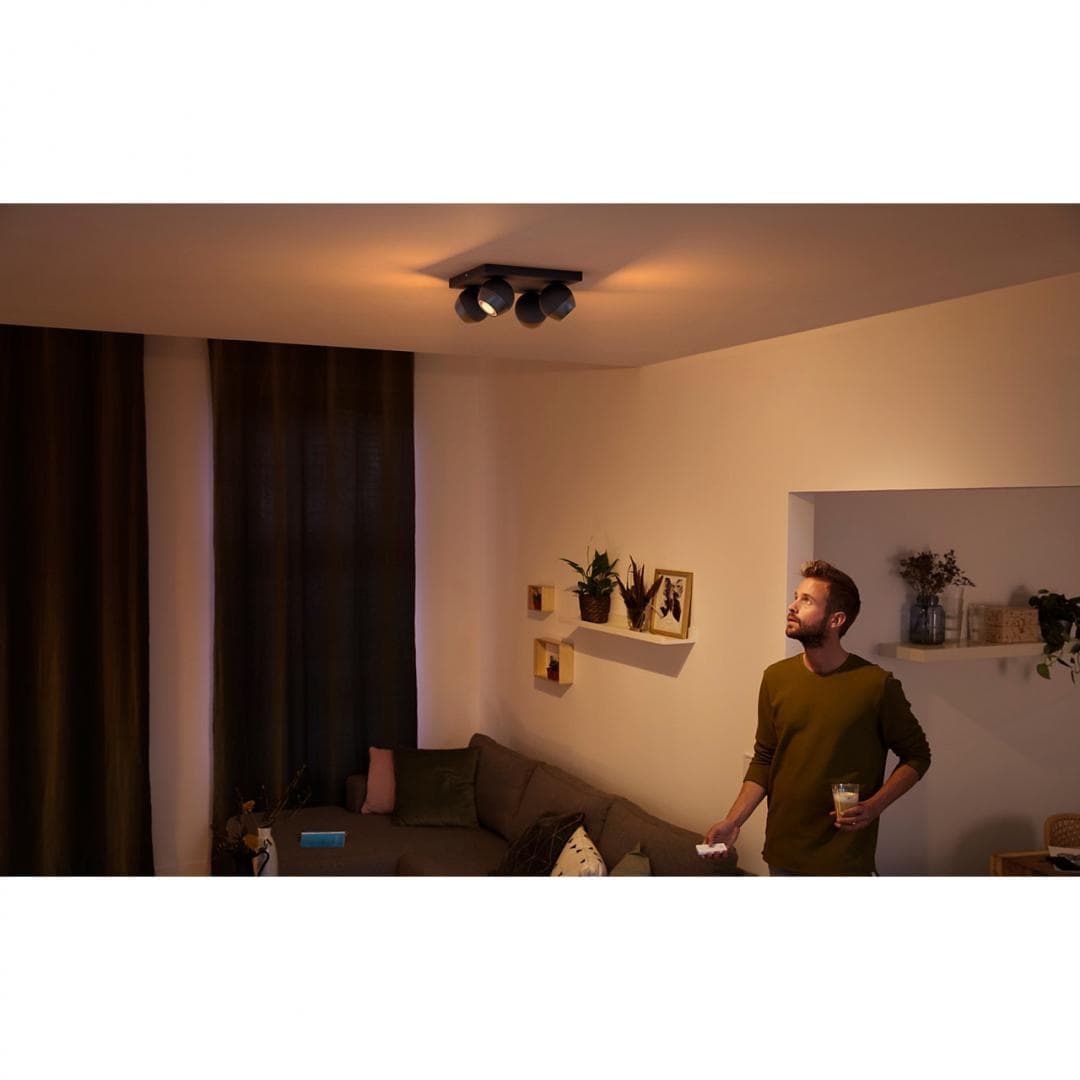 APLICA smart PHILIPS, LED, soclu GU10, putere 5.5 W x 4, tip lumina alb rece alb calda, 350 lumeni, alimentare 220 - 230 V, "000008718696164174" — miniatură