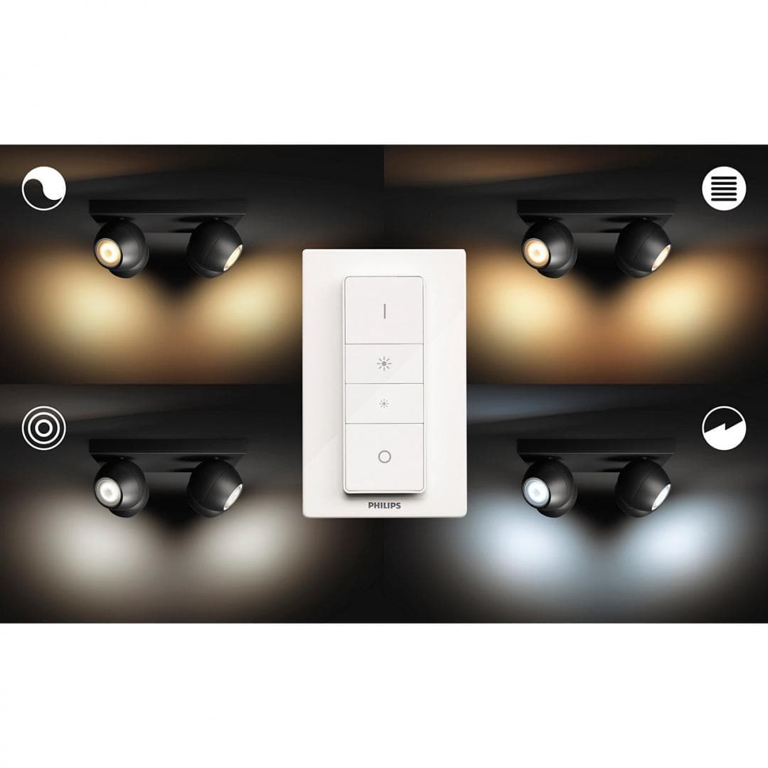 APLICA smart PHILIPS, LED, soclu GU10, putere 5.5 W x 4, tip lumina alb rece alb calda, 350 lumeni, alimentare 220 - 230 V, "000008718696164174" — miniatură