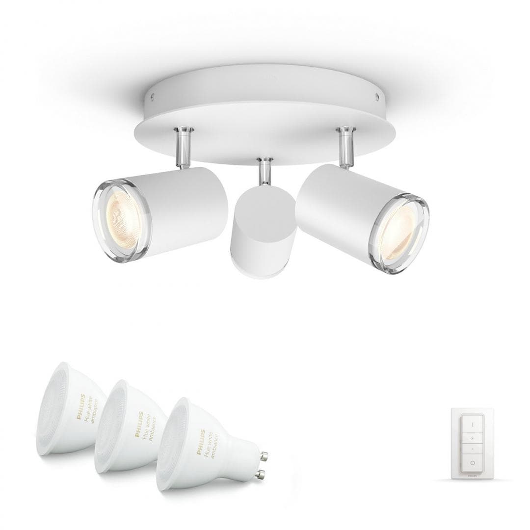 APLICA smart PHILIPS, LED, soclu GU10, putere 5 W x 3, tip lumina alb rece alb calda, 350 lumeni, alimentare 220 - 230 V, "000008718696168066" — miniatură