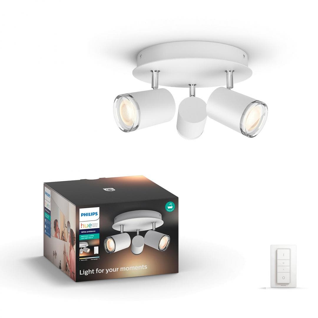 APLICA smart PHILIPS, LED, soclu GU10, putere 5 W x 3, tip lumina alb rece alb calda, 350 lumeni, alimentare 220 - 230 V, "000008718696168066"