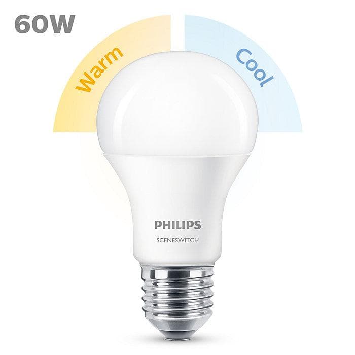 BEC LED Philips, soclu E27, putere 8W, forma clasic, lumina alb, alimentare 220 - 240 V, "000008718696598375" — miniatură