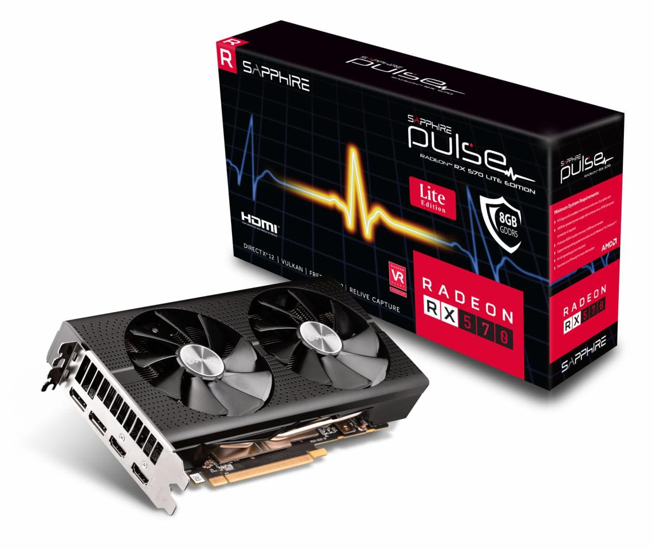 PLACA VIDEO SAPPHIRE AMD Radeon RX 570, 8 GB GDDR5 256 biti, PCI Express 3.0 x 16, HDMI x 2, DisplayPort x 2, sistem racire aer activ, "11266-75-20G"